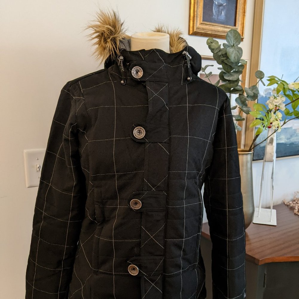 Betty Rides Black Plaid Snowboard Ski Jacket